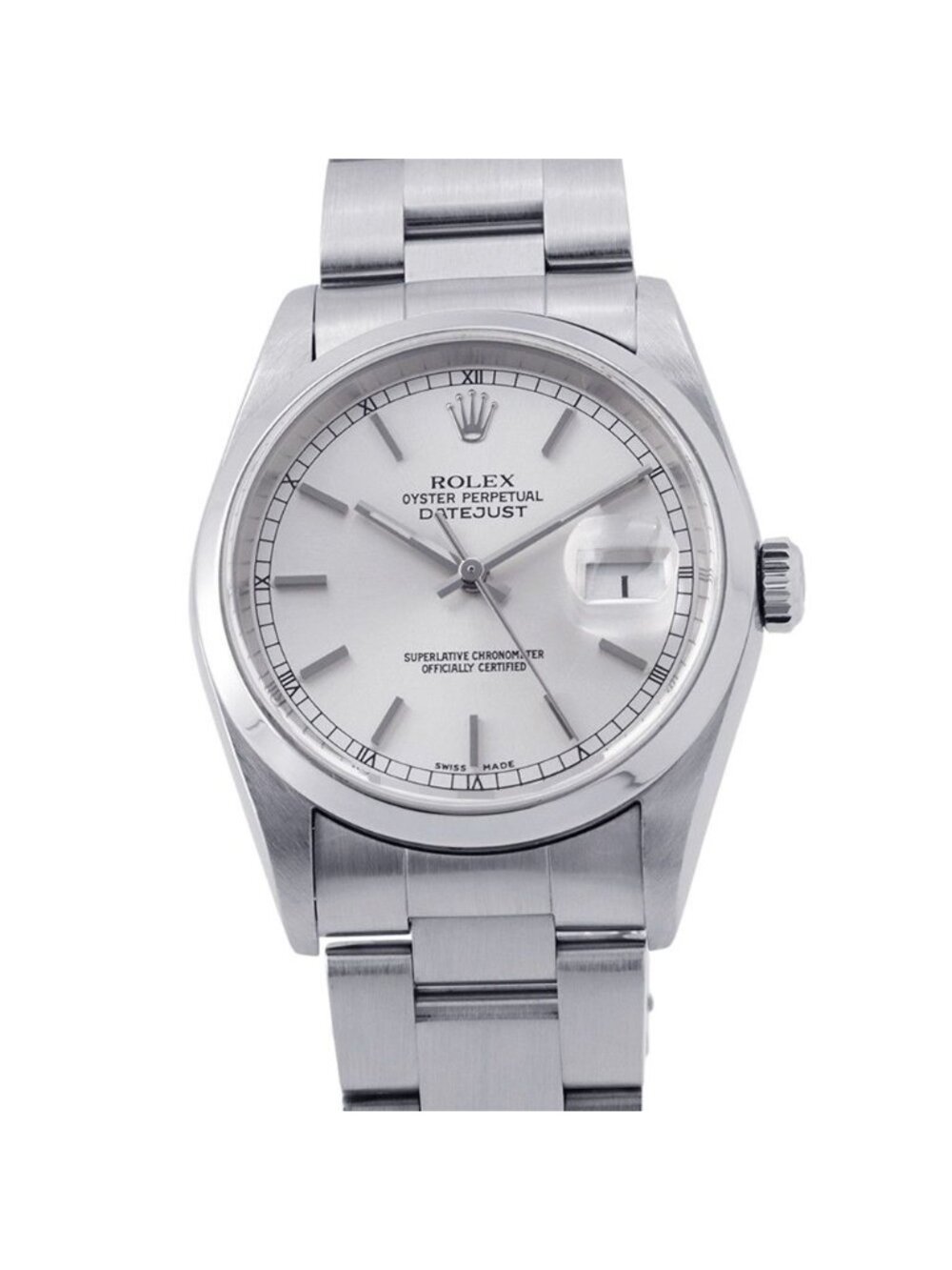 Rolex Datejust 36 Number Watch Silver Dial